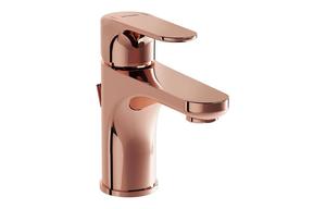 VitrA Root Round Compact Basin Mixer w/Waste Lever - Soft Copper